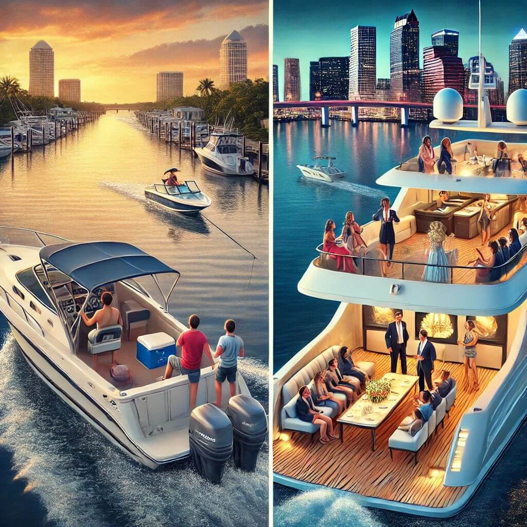 What’s the difference between renting a boat and renting a yacht in Tampa?