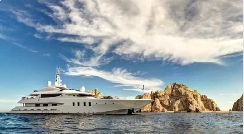 a white boat in the water